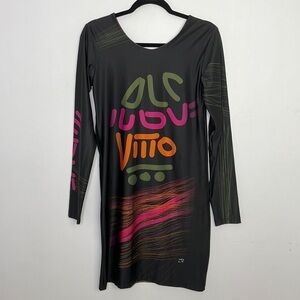 𝅺VOLT design made in Quebec Phoenix artsy stretchy abstract print dress